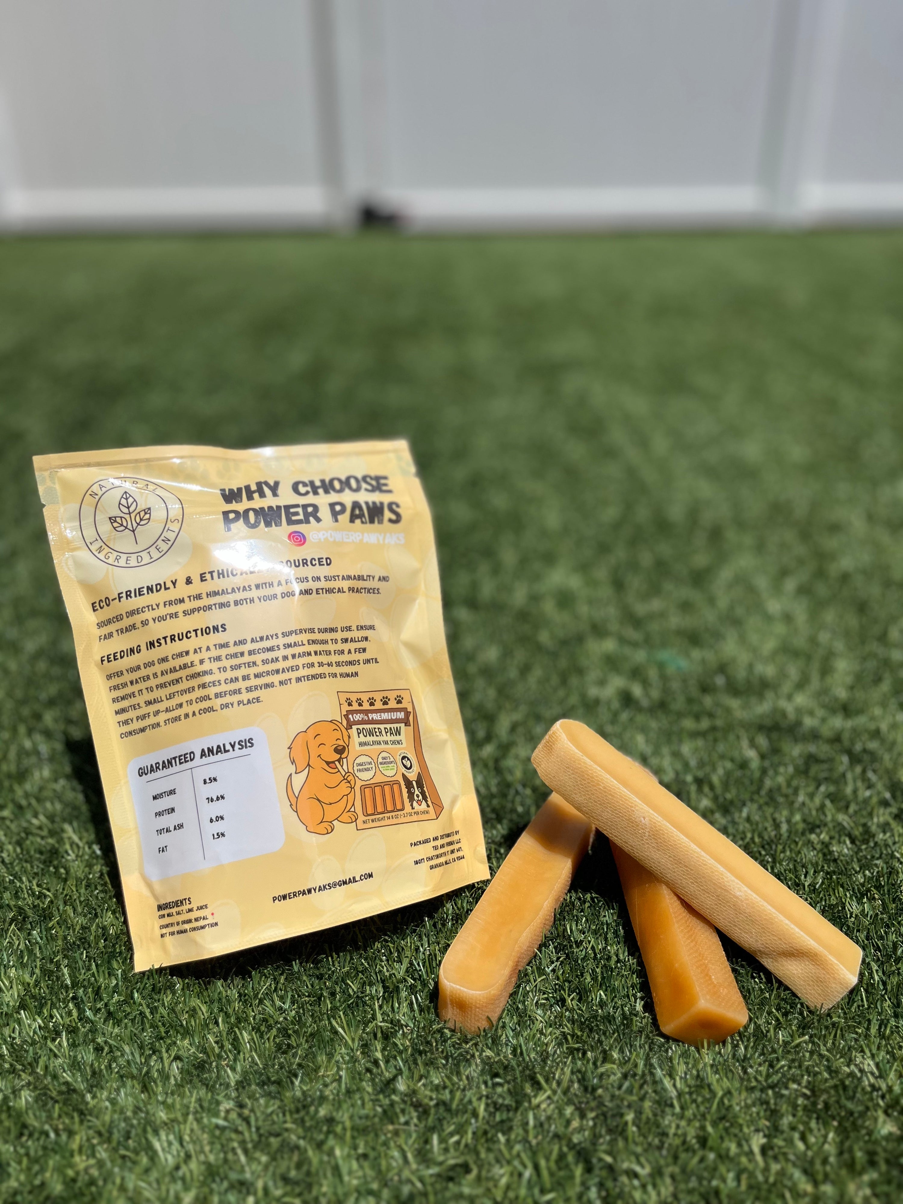 Power Paw Yak Chews – Medium (4-Pack) Ideal for dogs 30–60 lbs