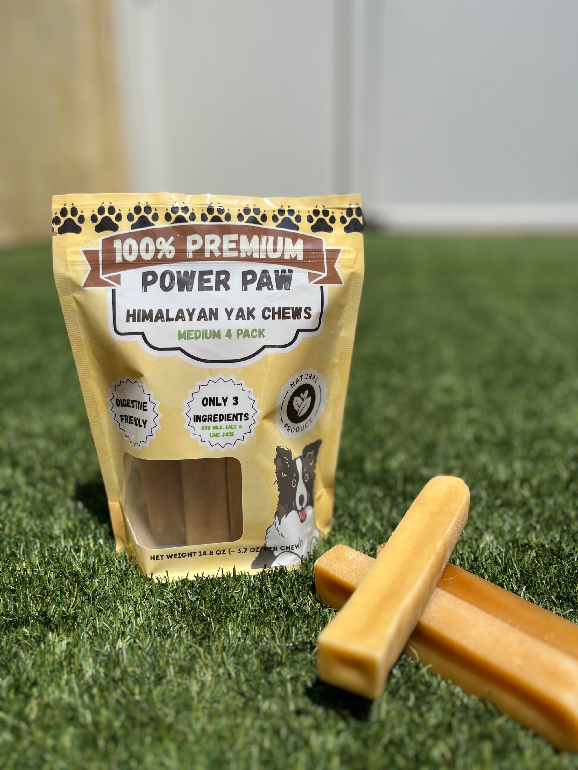 Power Paw Yak Chews – Medium (4-Pack) Ideal for dogs 30–60 lbs