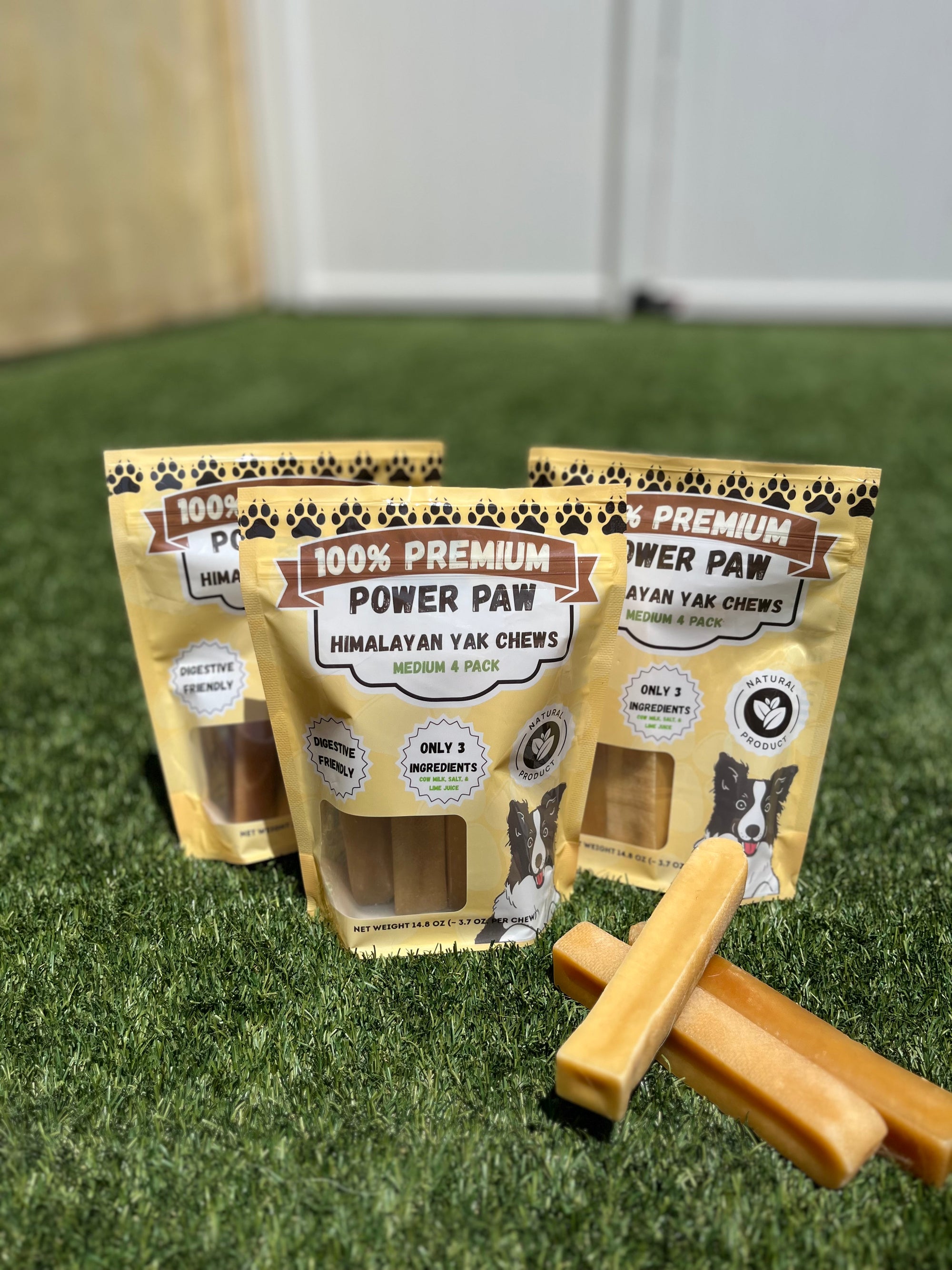 Power Paw Yak Chews – Medium (4-Pack) Ideal for dogs 30–60 lbs