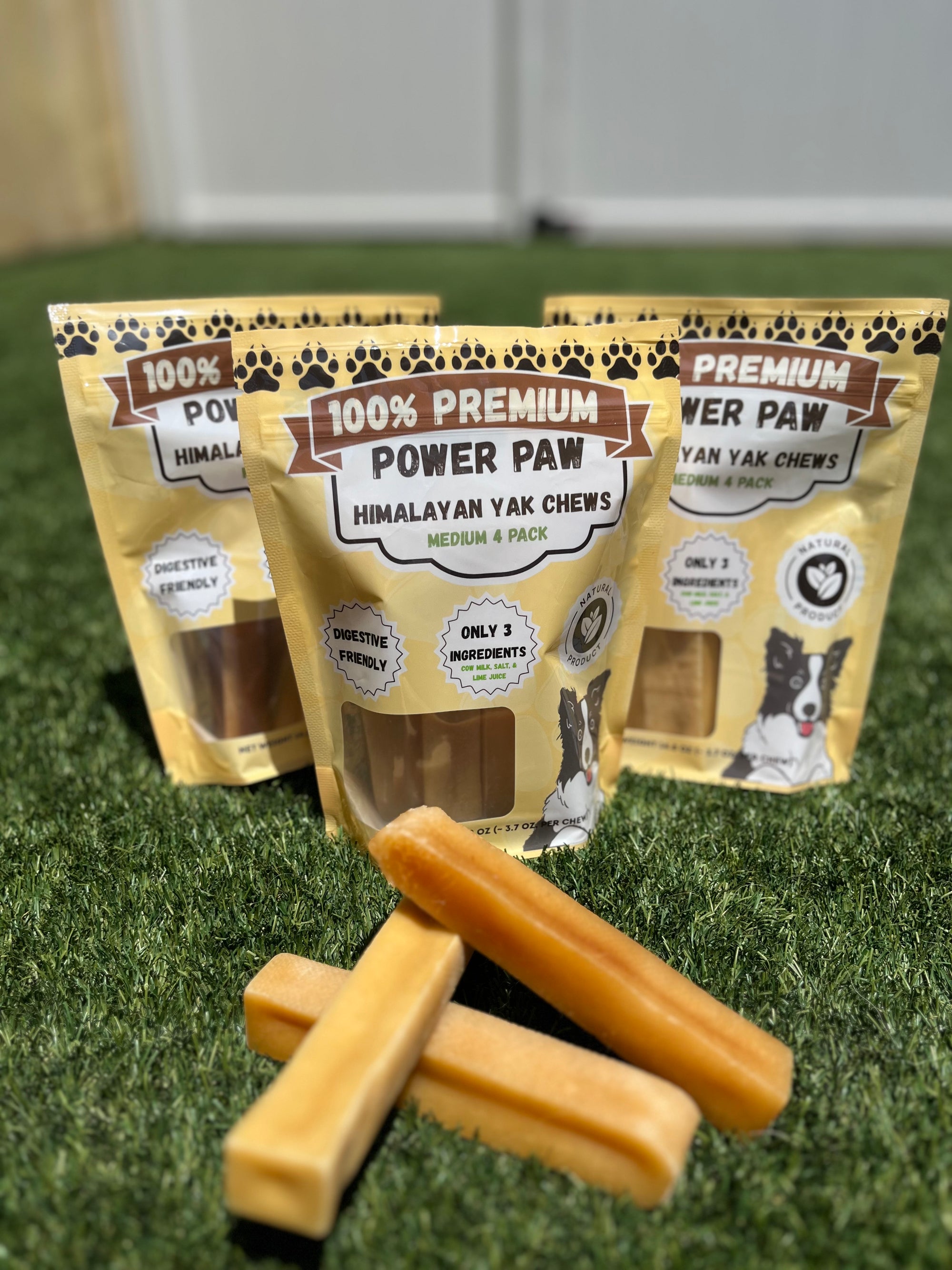 Power Paw Yak Chews – Medium (4-Pack) Ideal for dogs 30–60 lbs